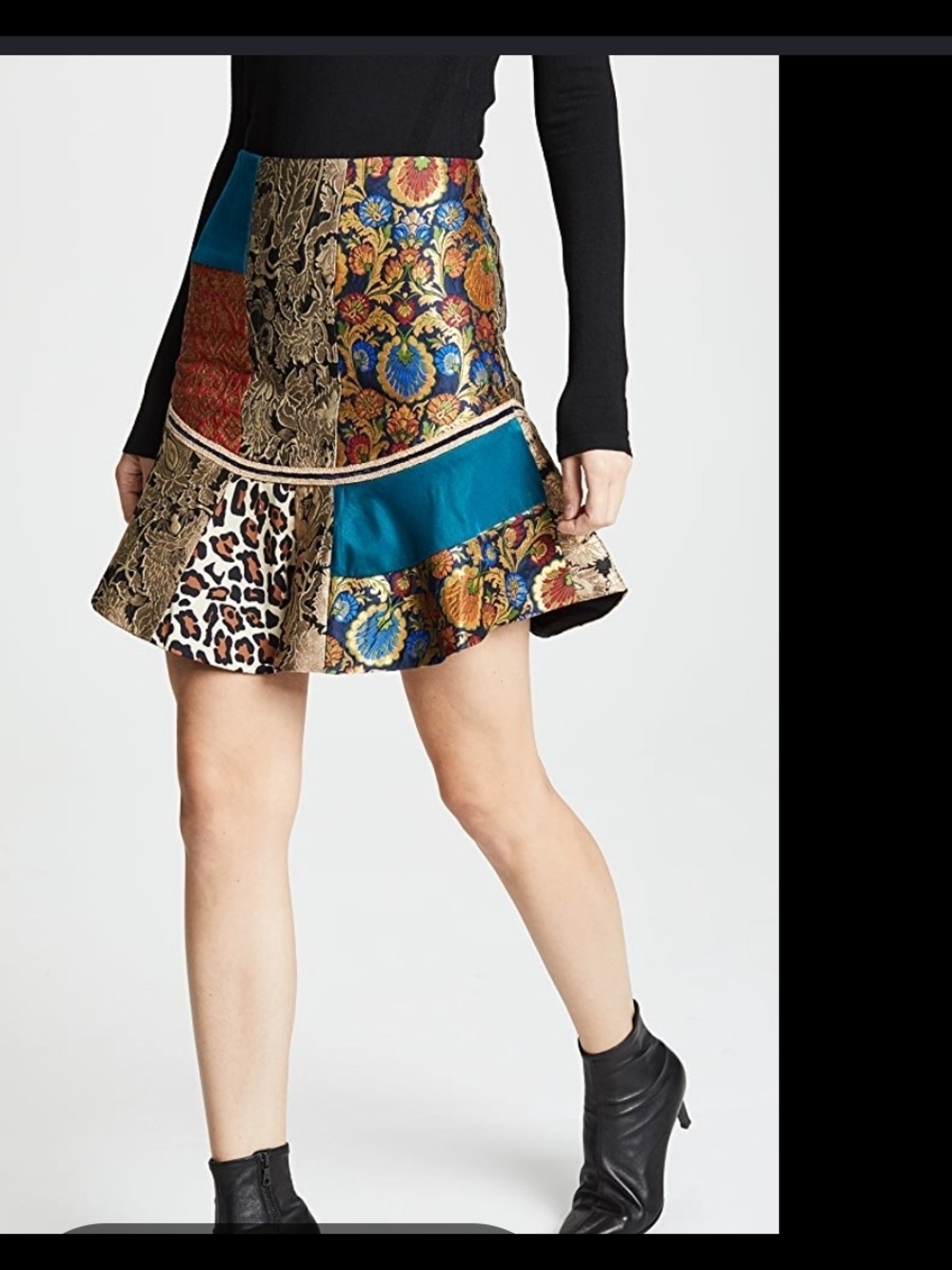 Alice + Olivia - Leopard Print & Brocade Print Quilted Fit & Flare
Skirt